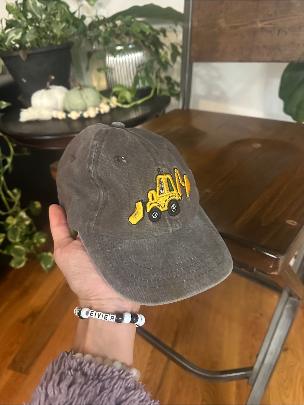 Amazon Kids Gray Cap with Yellow Embroidered Dump Truck
